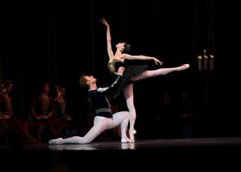 Two dancers on stage